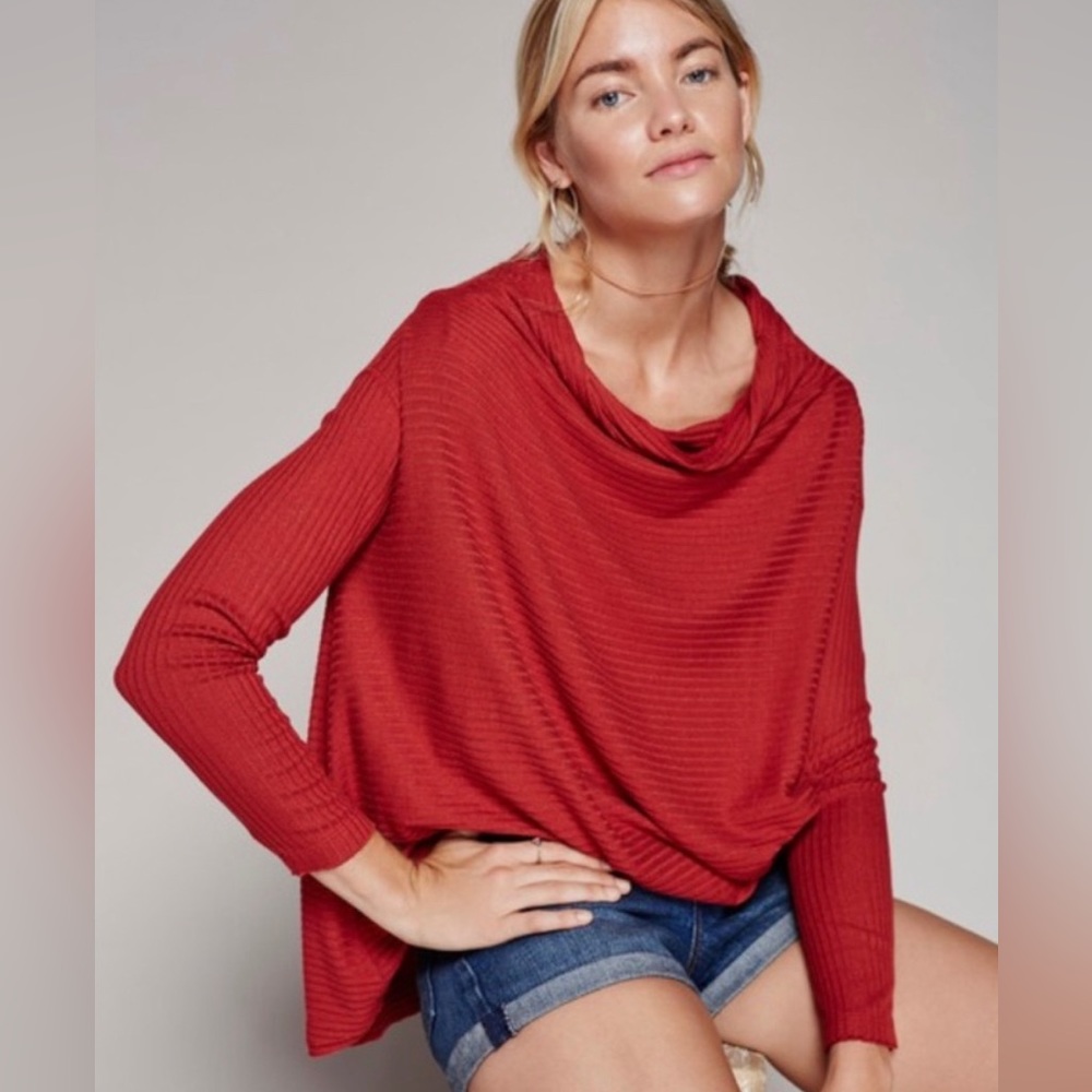 We the Free Lover Rib Split Back Pullover Sweater